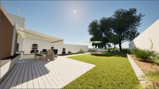 Vue d'implantation du projet sur le terrain — EXTEVO